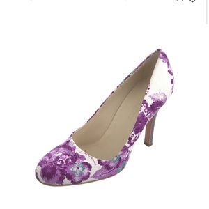 - Was $100 now $60 Burberry floral purple 4 inch heel leather sole 40.5 or…